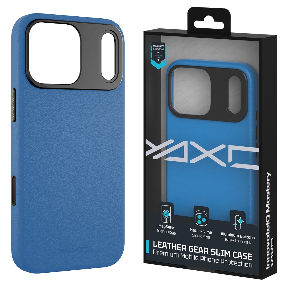 Etui na telefon Leather Gear Slim Case MagSafe iPhone 17 Pro Max Electric Blue – Elegancja i ochrona w jednym