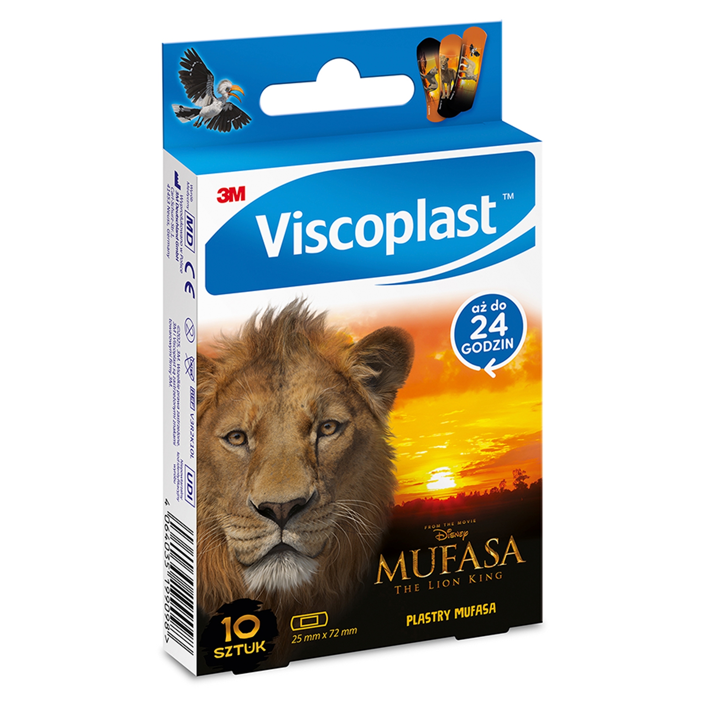 Plastry dziecięce VISCOPLAST-3M, Mufasa Król Lew – Kolorowa ochrona dla najmłodszych