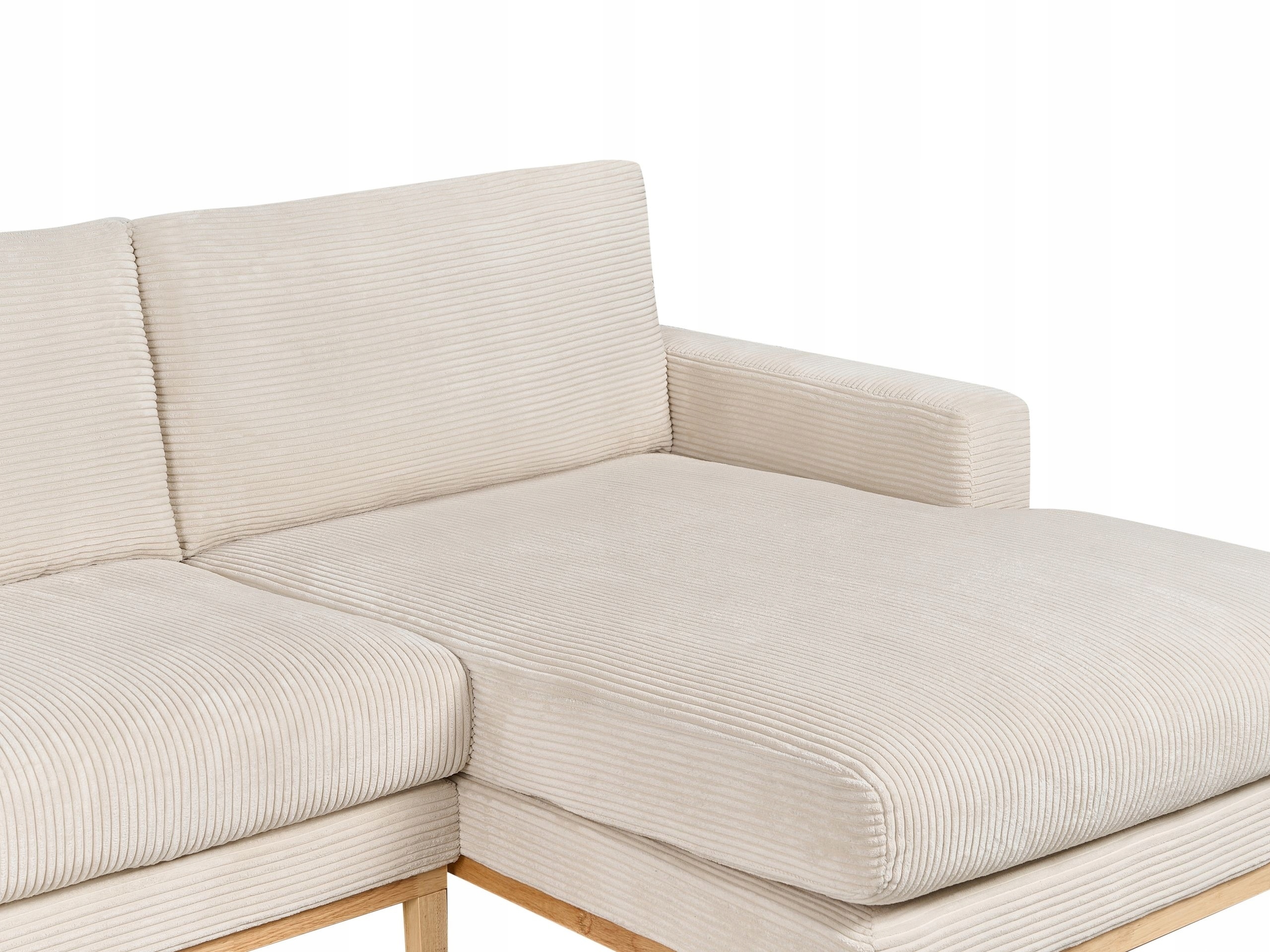 Narożnik dla 4 osób SIGGARD Sztruks Jasnobeżowy – Komfort i styl w Twoim salonie