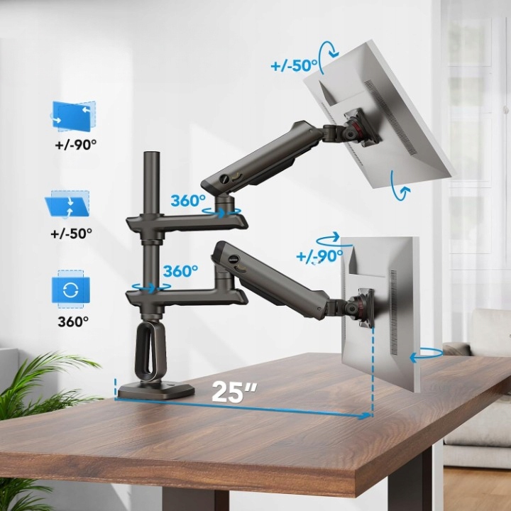 Pełna regulacja ruchu – pochylenie, obrót i pivot