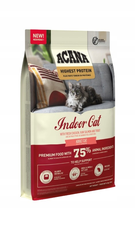ACANA Highest Protein Indoor Cat – Pełnowartościowa karma dla kotów niewychodzących 4,5 kg