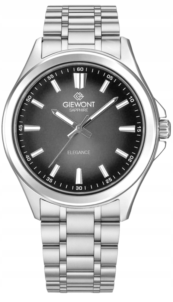 Zegarek Męski Giewont Elegance Sapphire Srebrno Czarny GW5160-B2 – Elegancja na każdą okazję