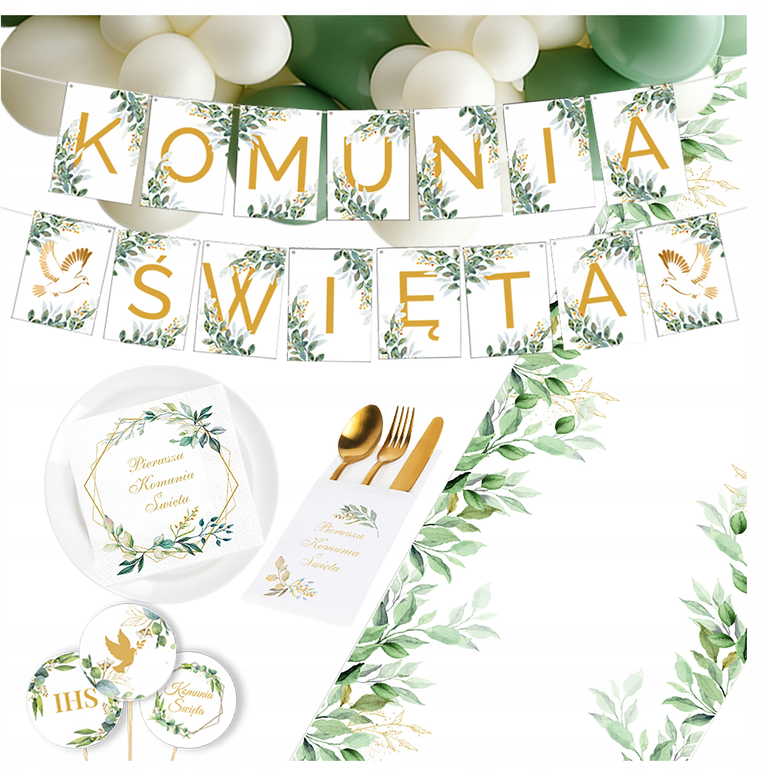 Eleganckie Elementy Dekoracyjne – Bieżnik, Balony i Serwetki