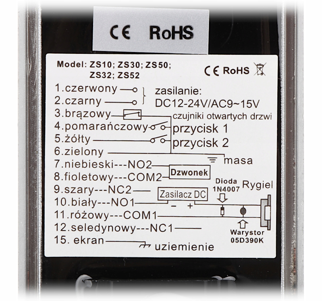 Wandaloodporna metalowa klawiatura z podświetleniem