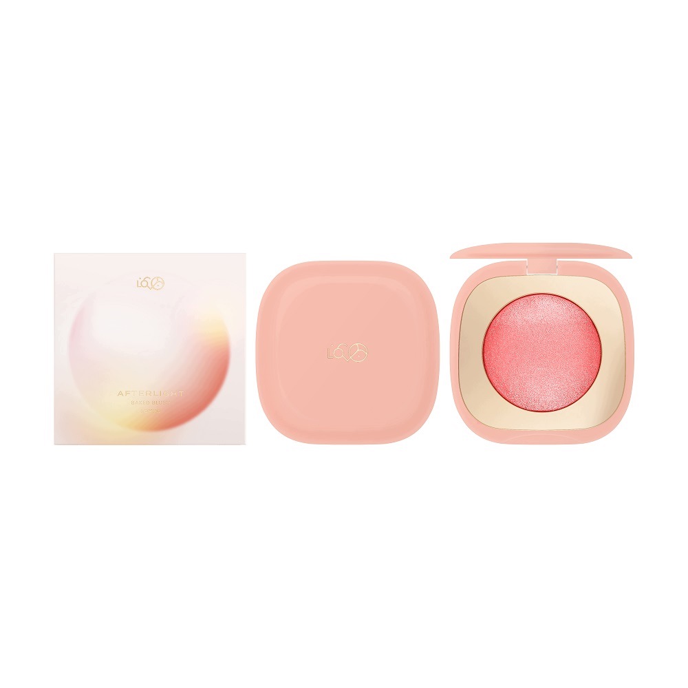 Róż do policzków rozświetlający wypiekany LOVRO_Afterlight Baked Blush 01 Apricot Sunset – blask na Twojej skórze