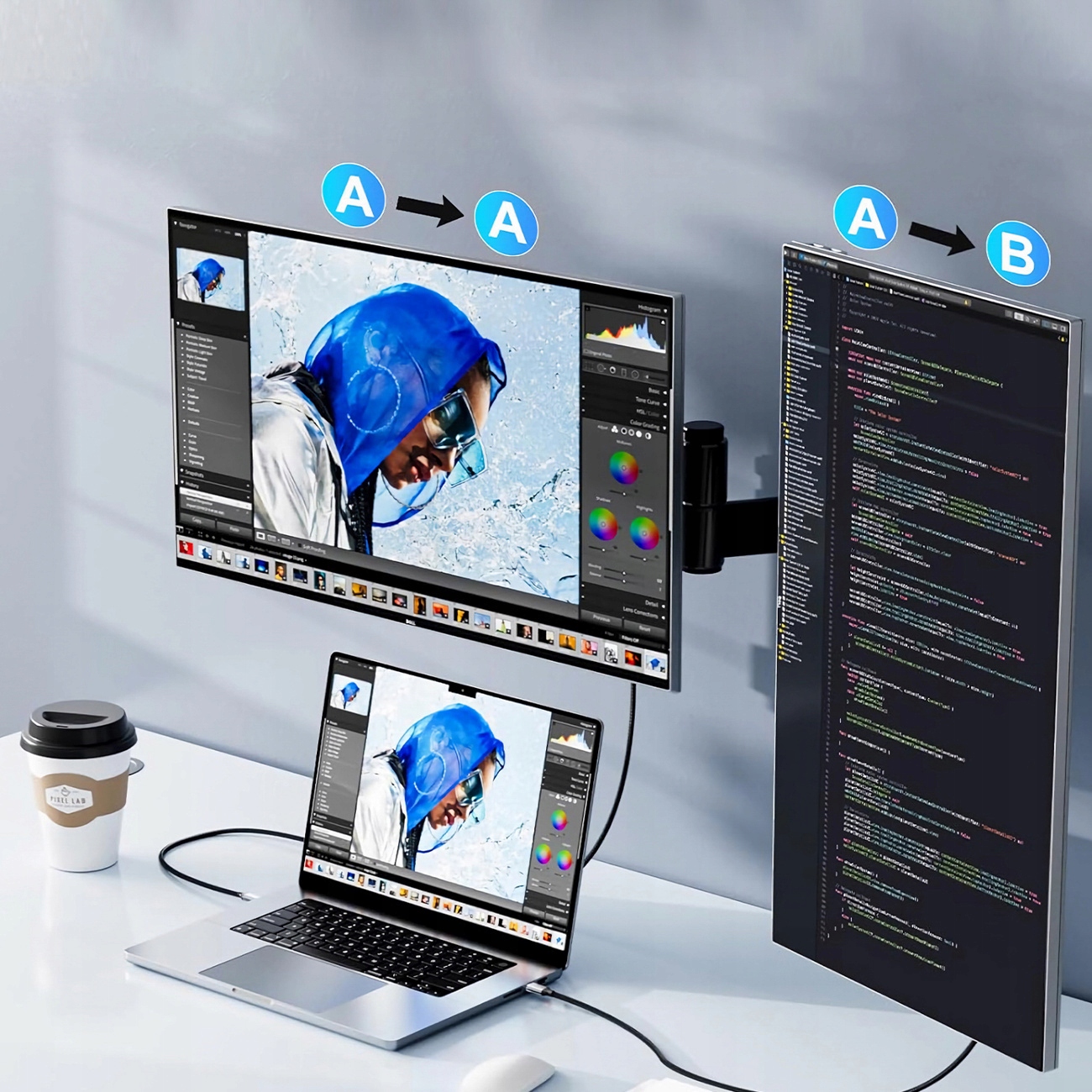 Dwa tryby wyświetlania – Mirror i Extend dla wygodnej pracy
