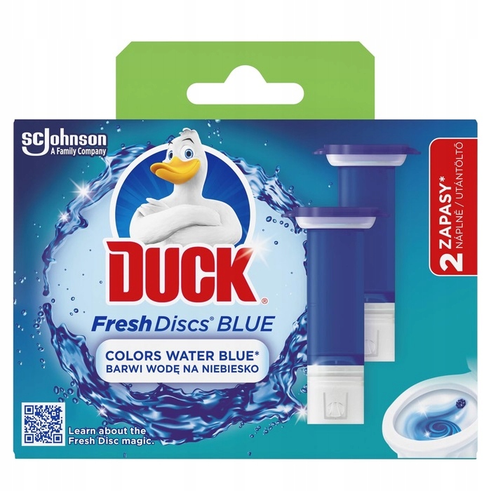 Duck Fresh Discs Blue – Żelowy Krążek Do Toalety 72ml (2 x 36ml) – Skuteczne czyszczenie WC