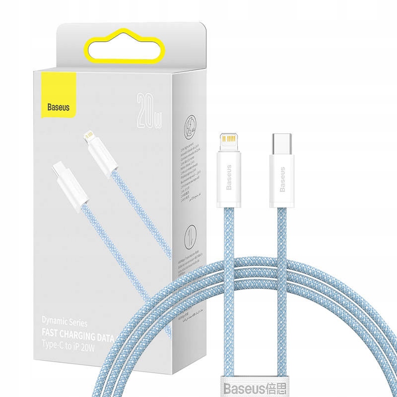 Kabel USB-C - Lightning 1 m Niebieski (Baseus Dynamic) – Szybkie ładowanie i niezawodność