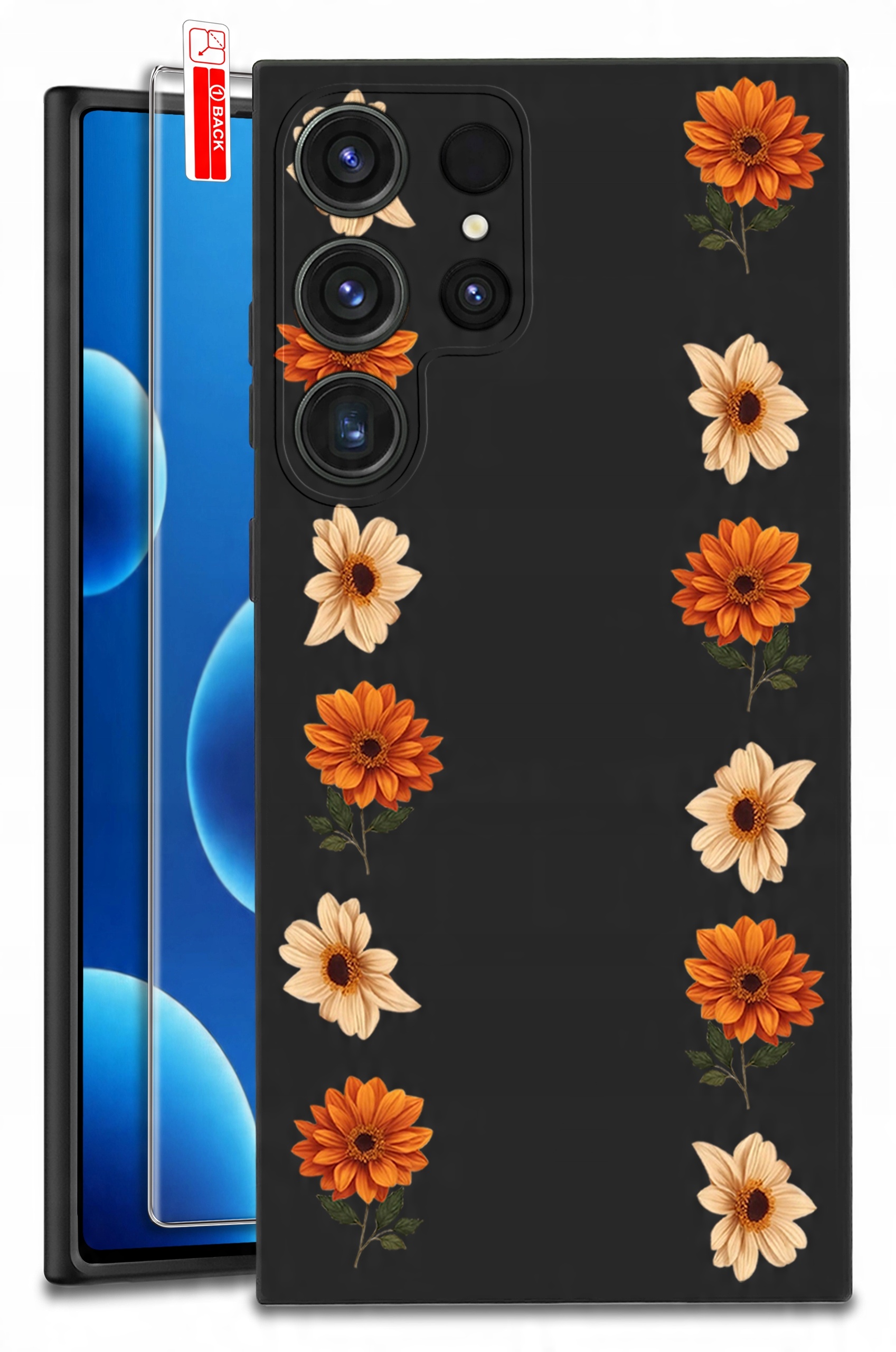 ETUI do Samsung Galaxy S25 Ultra WZORY | SILIKONOWE MATT CASE + SZKŁO HARTOWANE 9H