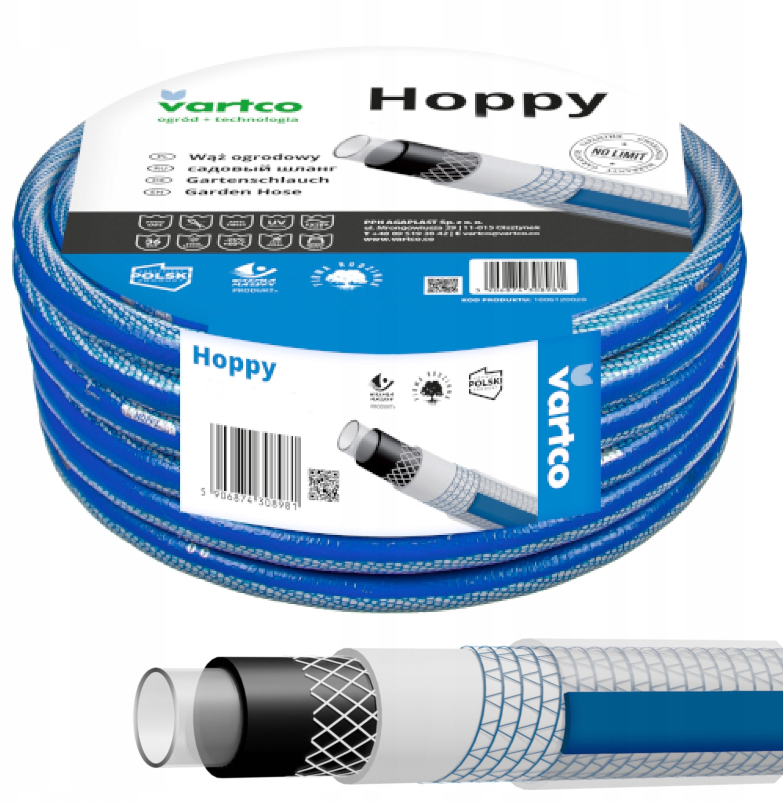 Wąż ogrodowy HOPPY Vartco 3/4'' 30m – Idealny do Twojego ogrodu