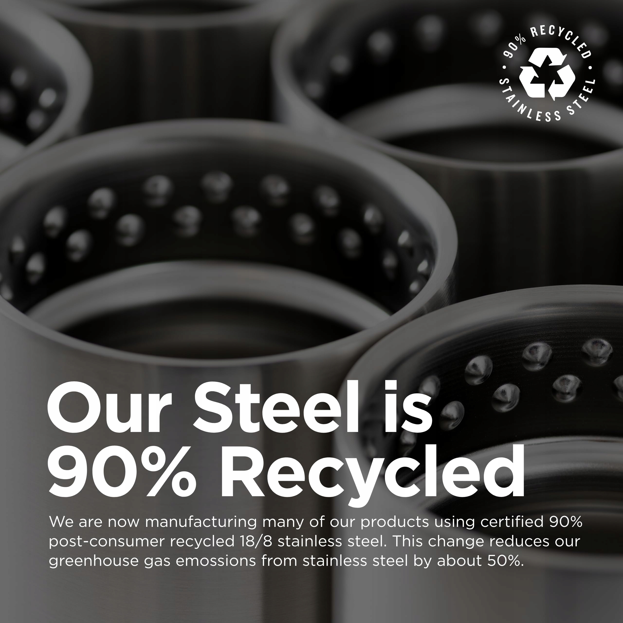 Wykonanie z 90% stali z recyklingu