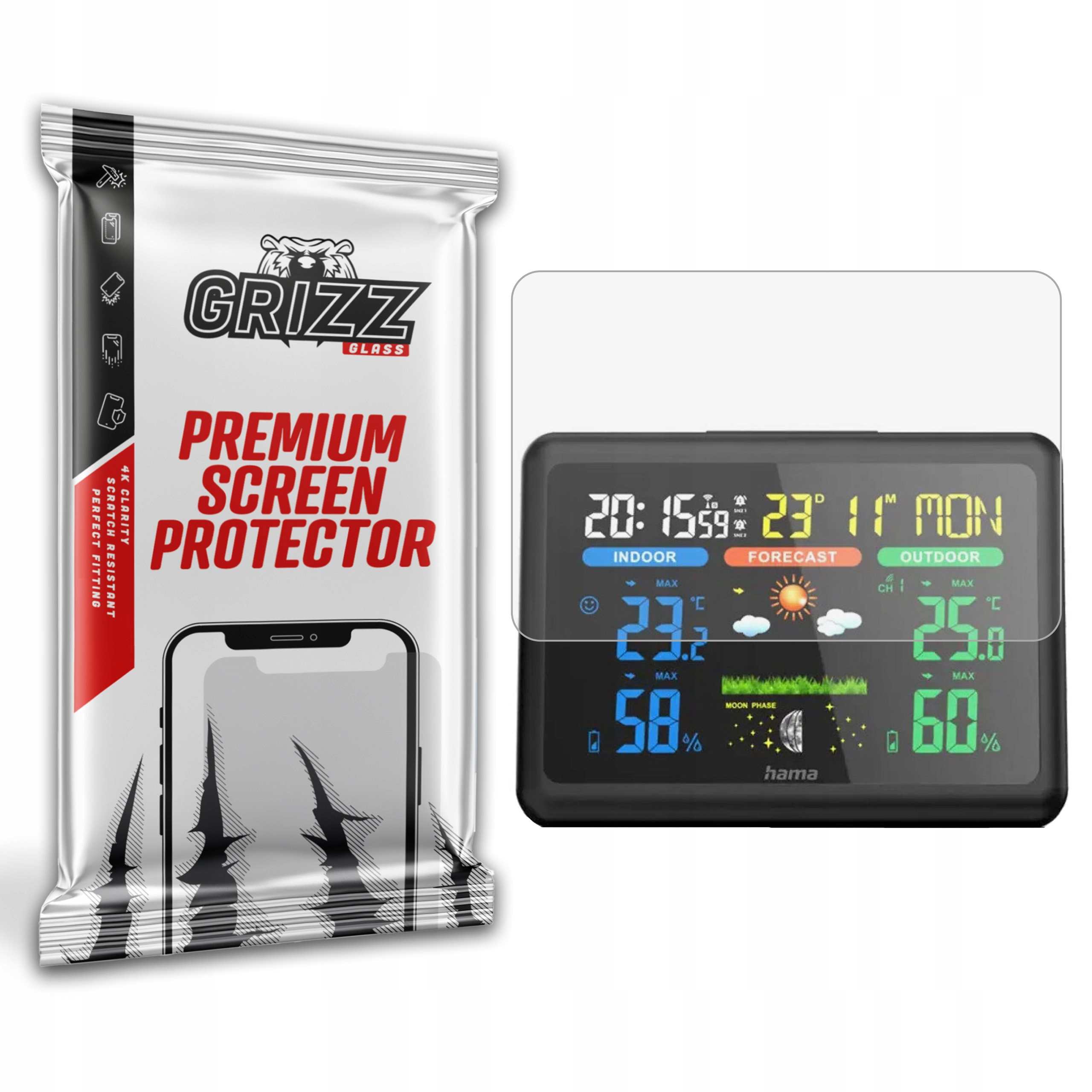 GrizzGlass Folia matowa GrizzGlass PaperScreen do stacji pogodowej HAMA Color (185861) – Ochrona Twojego urządzenia