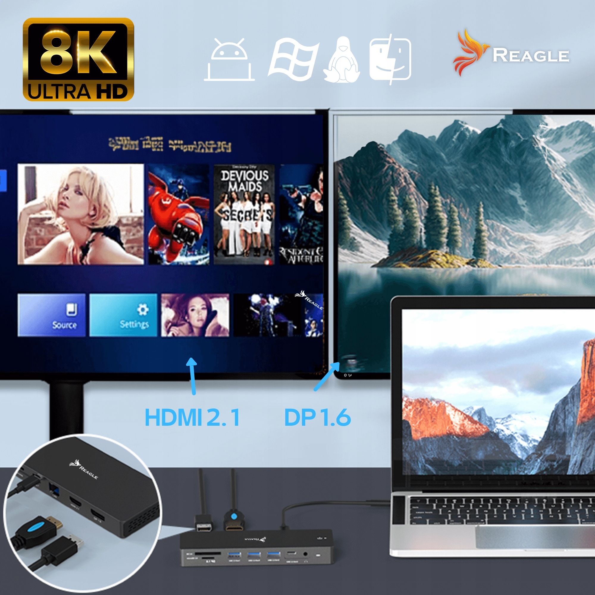 Wsparcie dla obrazu 8K i 4K – doskonała jakość wizualna