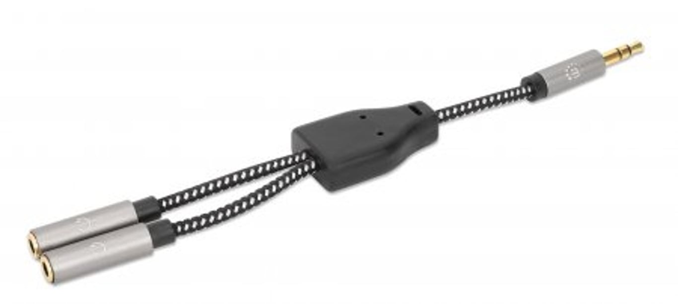 Manhattan MANHATTAN Kopfhörer-Splitterkabel mit Aux Y-Audioadapter – Idealne rozwiązanie do dzielenia dźwięku