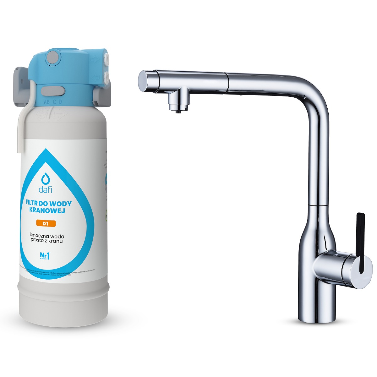 System filtrujący Dafi FLOW COMFORT D1 + bateria trójdrożna SKANDI chrom – Doskonała jakość wody w Twoim domu