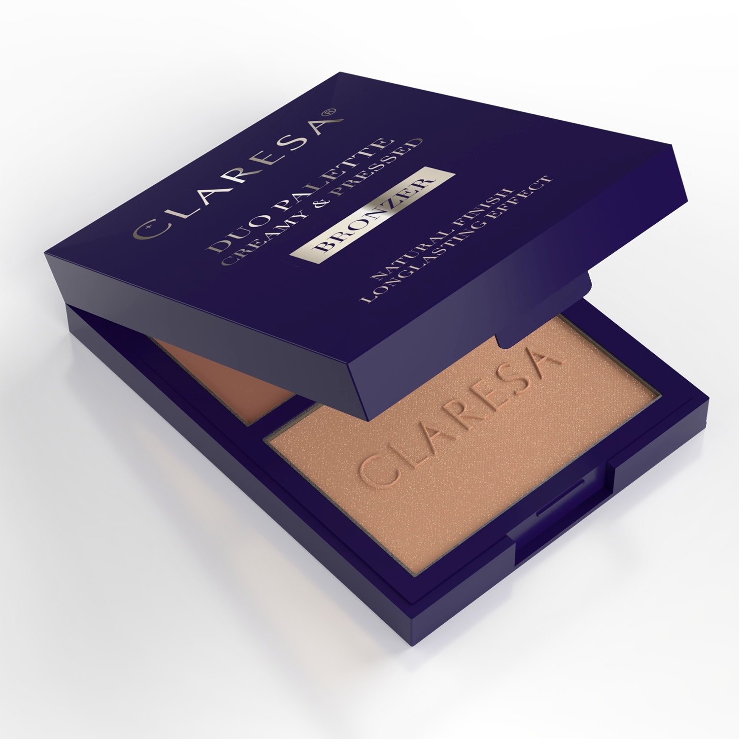 CLARESA Duo Palette Creamy & Pressed Bronzer 02 Sun Tropez* – Idealna paleta do konturowania