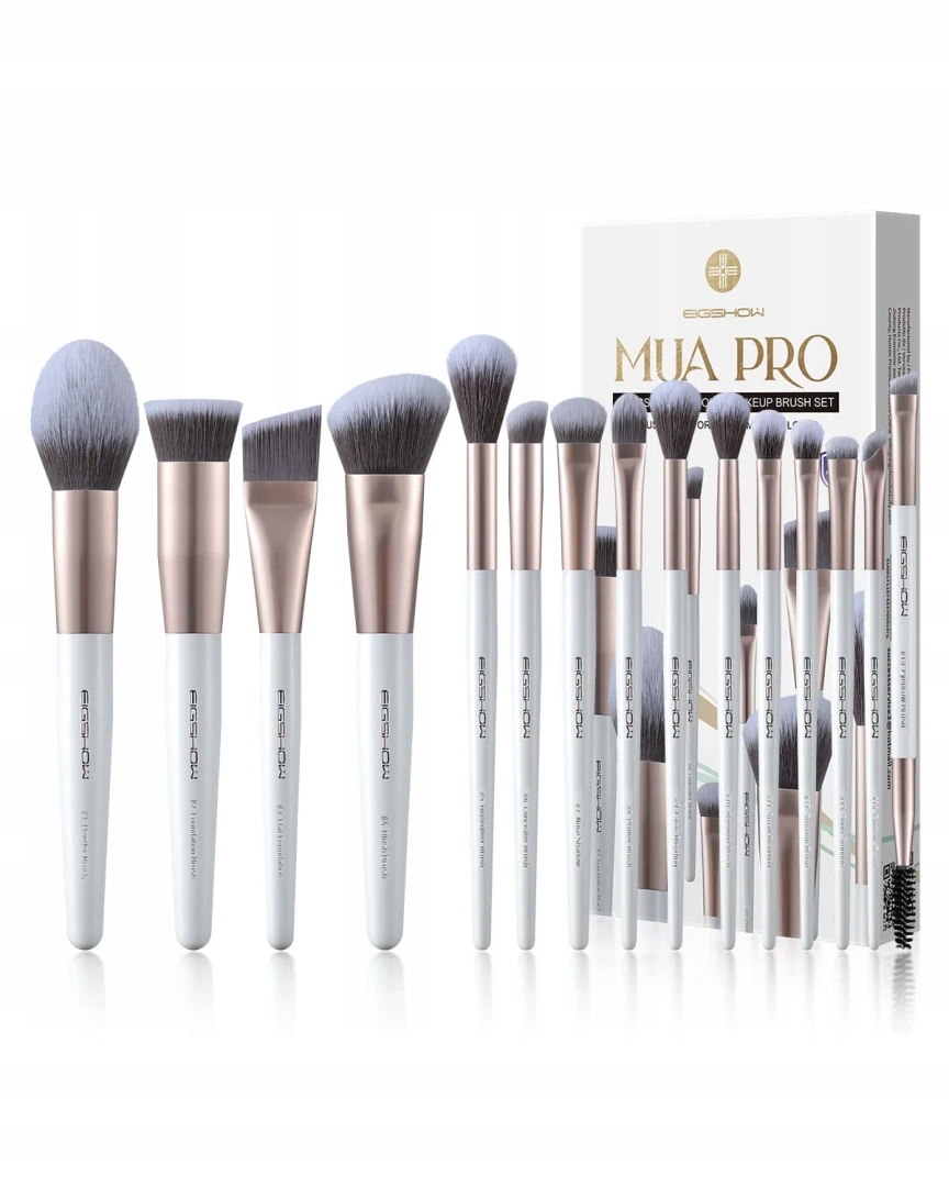 Eigshow Beauty Zestaw 15 pędzli MUA Pro Professional – Profesjonalna jakość dla perfekcyjnego makijażu