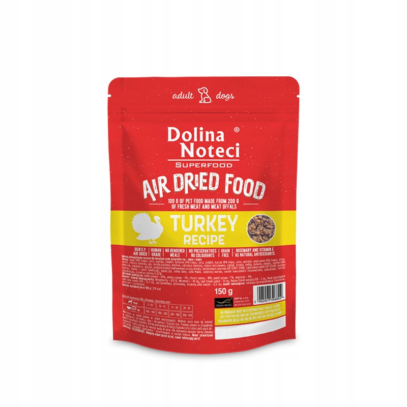 Dolina Noteci Superfood danie z indyka karma suszona dla psa 150 g – Pełnowartościowe odżywianie dla Twojego pupila