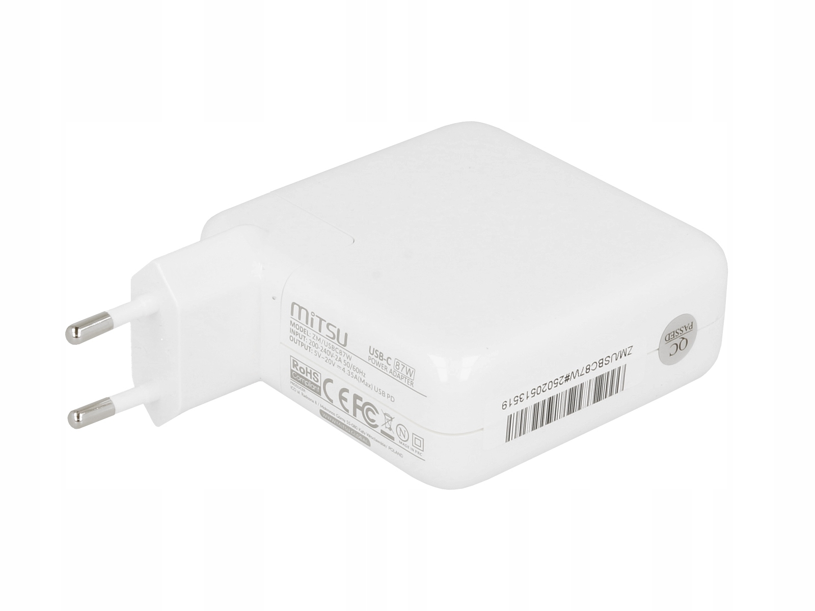 Wysoka moc 87W – Szybkie ładowanie i niezawodność