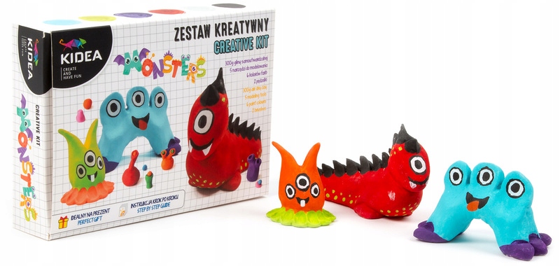 Derform Glina samoutwardzalna zestaw Potwory KIDEA – Kreatywna zabawa dla dzieci