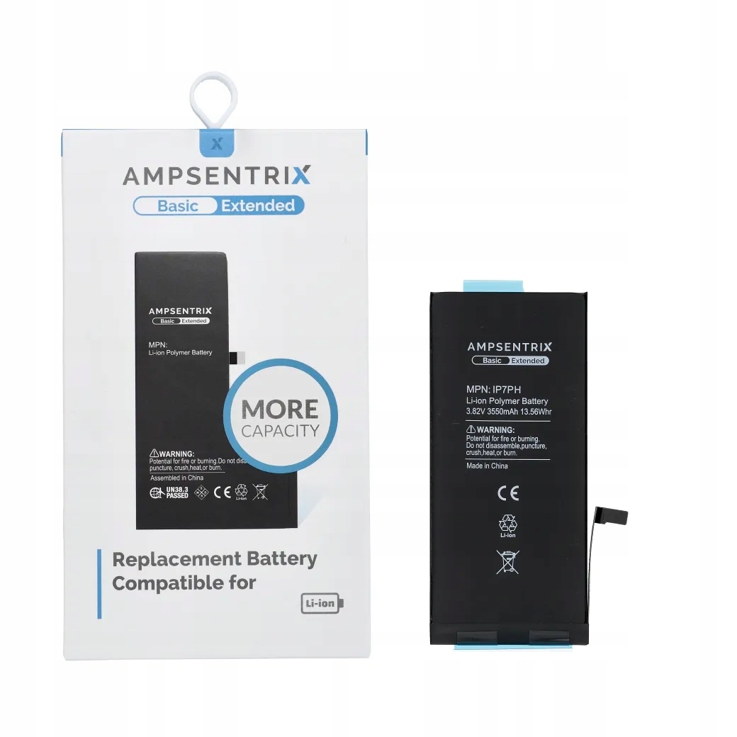 AmpSentrix Basic bateria do iPhone 7 Plus – Zwiększona pojemność dla Twojego smartfona