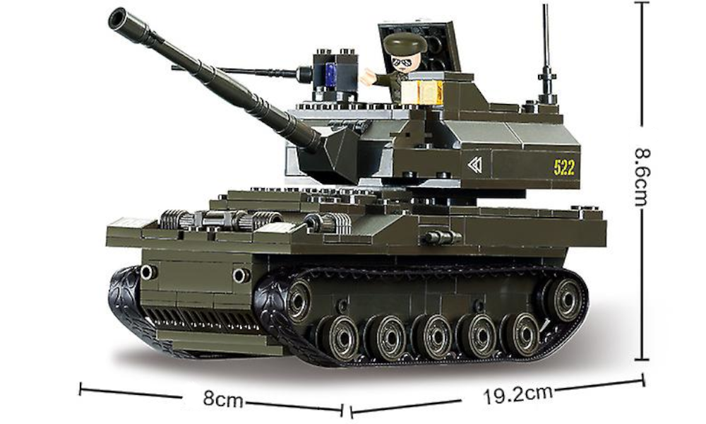 Klocki Czołg Armata Haubica Krab + Motor + Wojsko Tomdorix