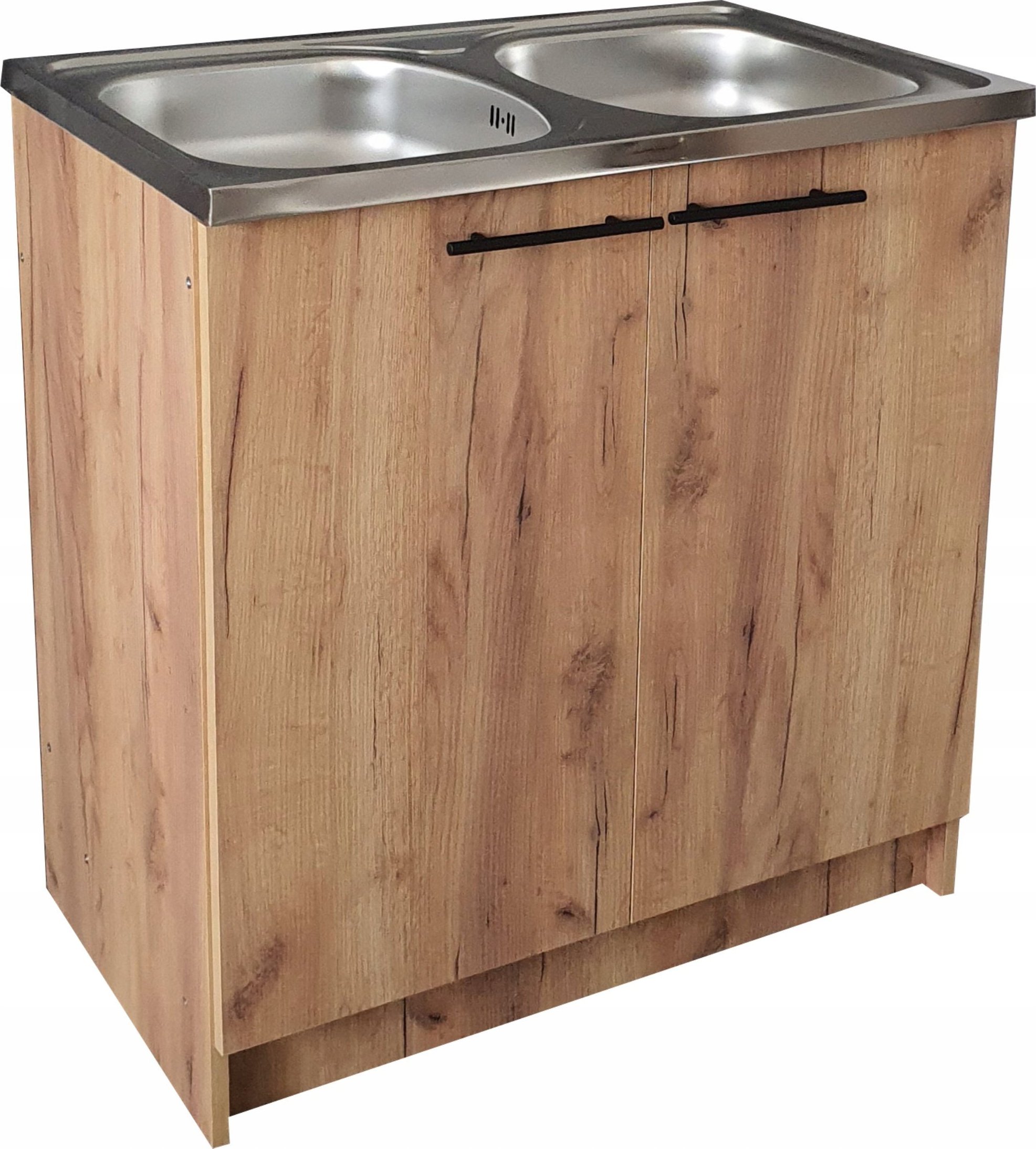 Solidna konstrukcja z płyty dąb craft złoty