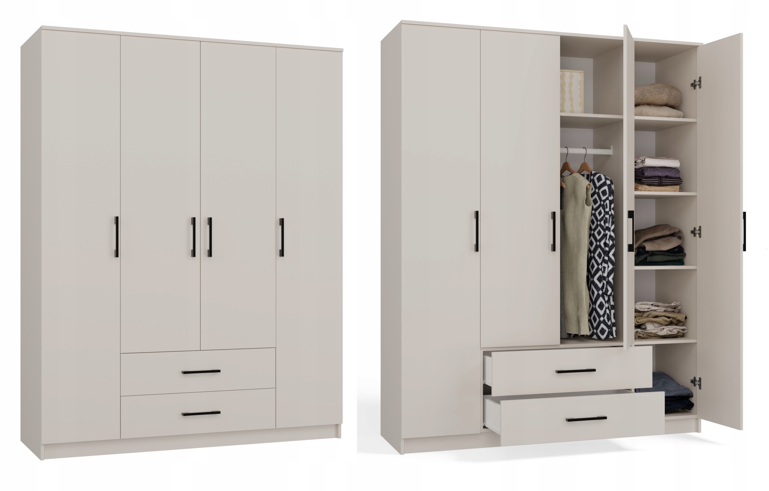 Szafa Romana 160X205 Kaszmir Beż – Elegancja i funkcjonalność w Twoim wnętrzu