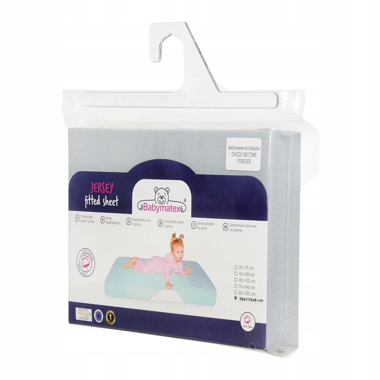 Prześcieradło jersey z gumą BabyMatex 58x110x8 – Komfort i jakość snu