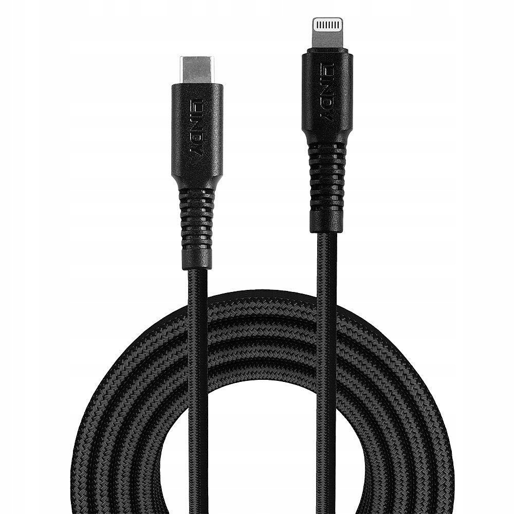 Kabel Lightning do USB-C 1 m Czarny (31286) – Wzmocnione połączenie dla Twoich urządzeń Apple
