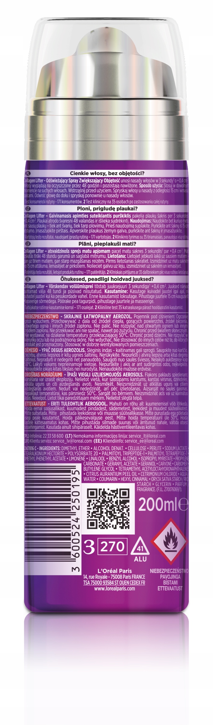 Jak stosować spray L'OREAL Elseve Collagen Lifter?