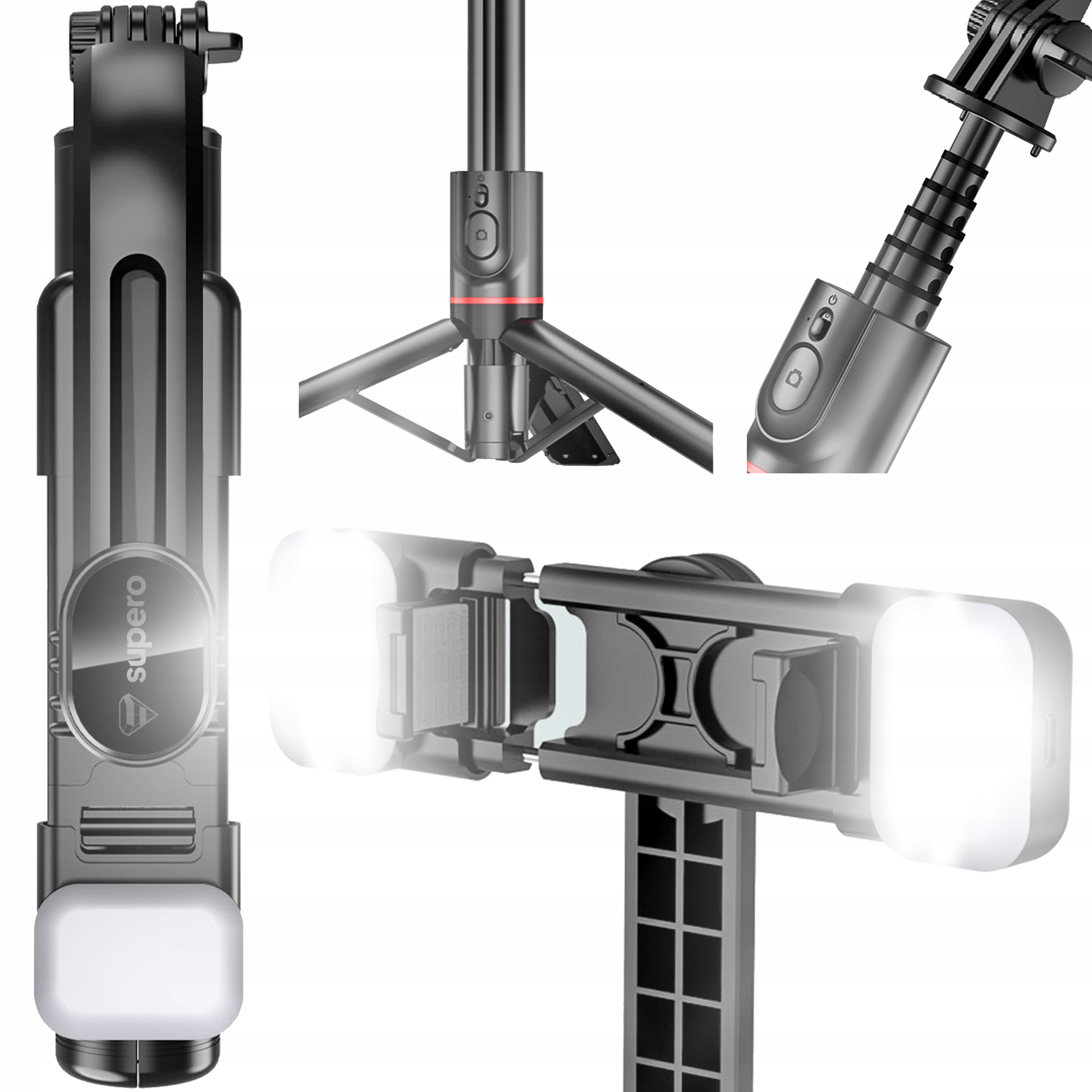 Funkcjonalność statywu z oświetleniem LED