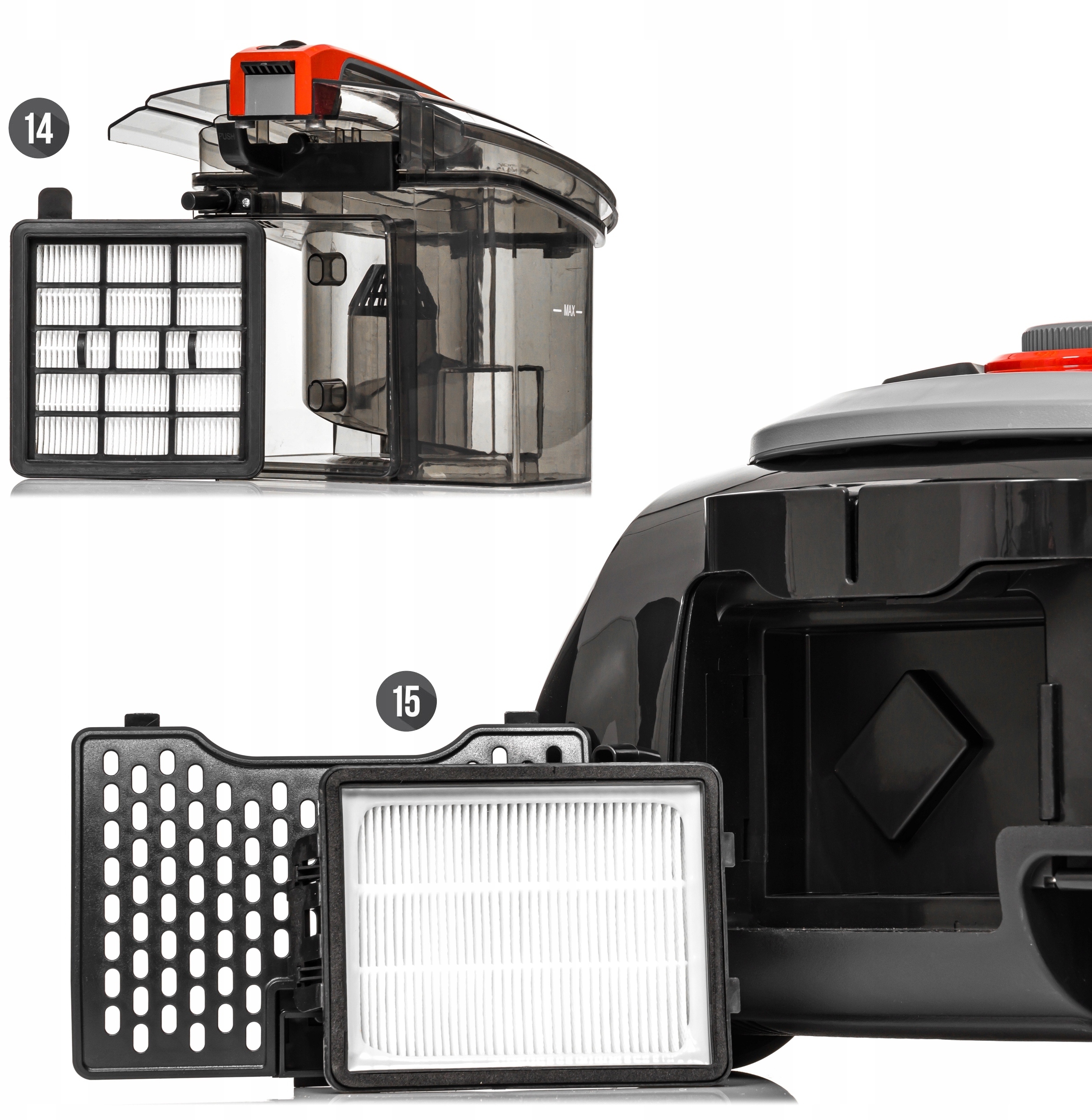 ODKURZACZ CYKLONOWY LEHMANN BEZWORKOWY TURBOSZCZOTKA max 4000W HEPA CICHY Model Typhoon