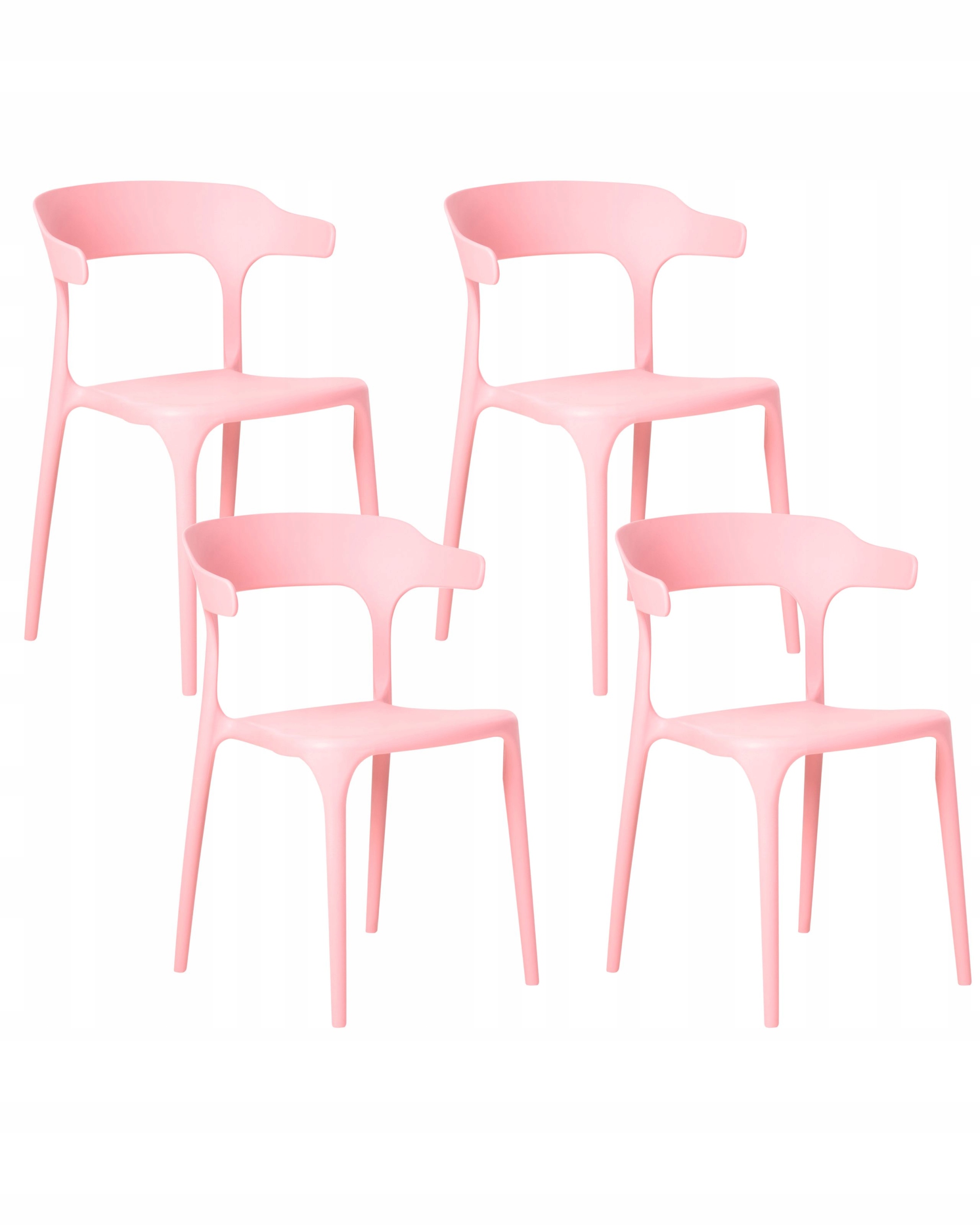 Zestaw 4 krzeseł ogrodowych GUBBIO Różowy – Komfort i styl w Twoim ogrodzie