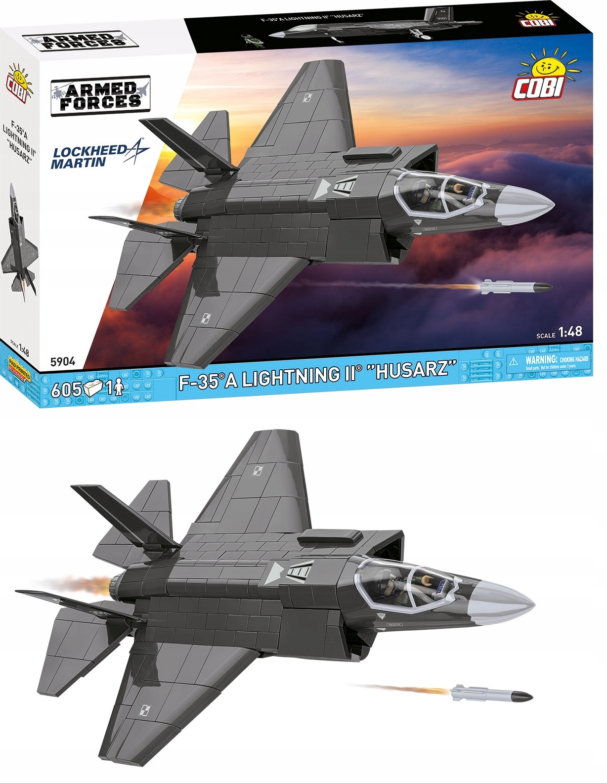 Klocki COBI 5904 F-35A Lightning II 'Husarz' – Polski myśliwiec bojowy w Twojej kolekcji