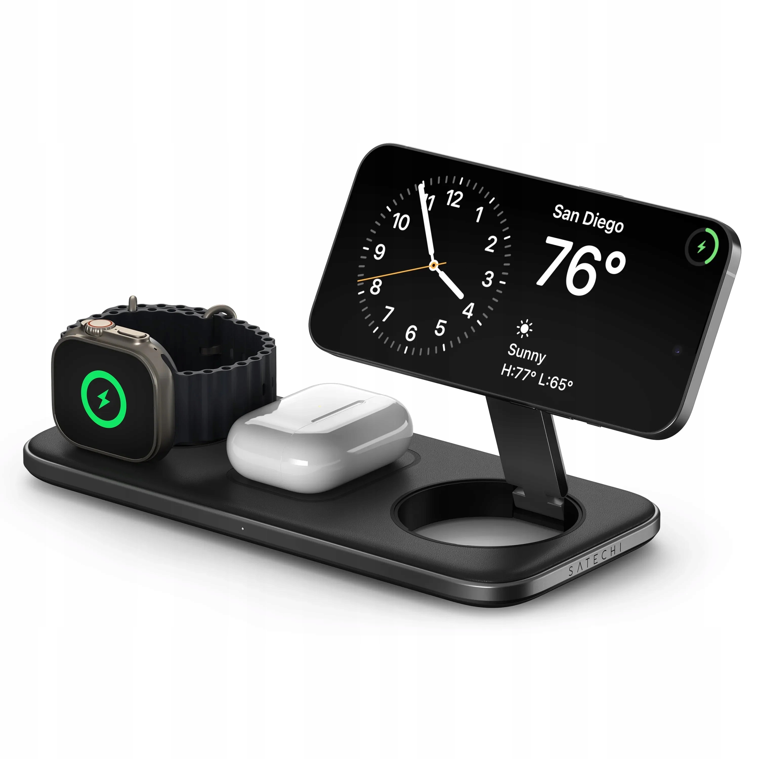 Satechi Qi2 Trio Wireless Charging Pad – Magnetyczna Ładowarka Bezprzewodowa do Trzech Urządzeń