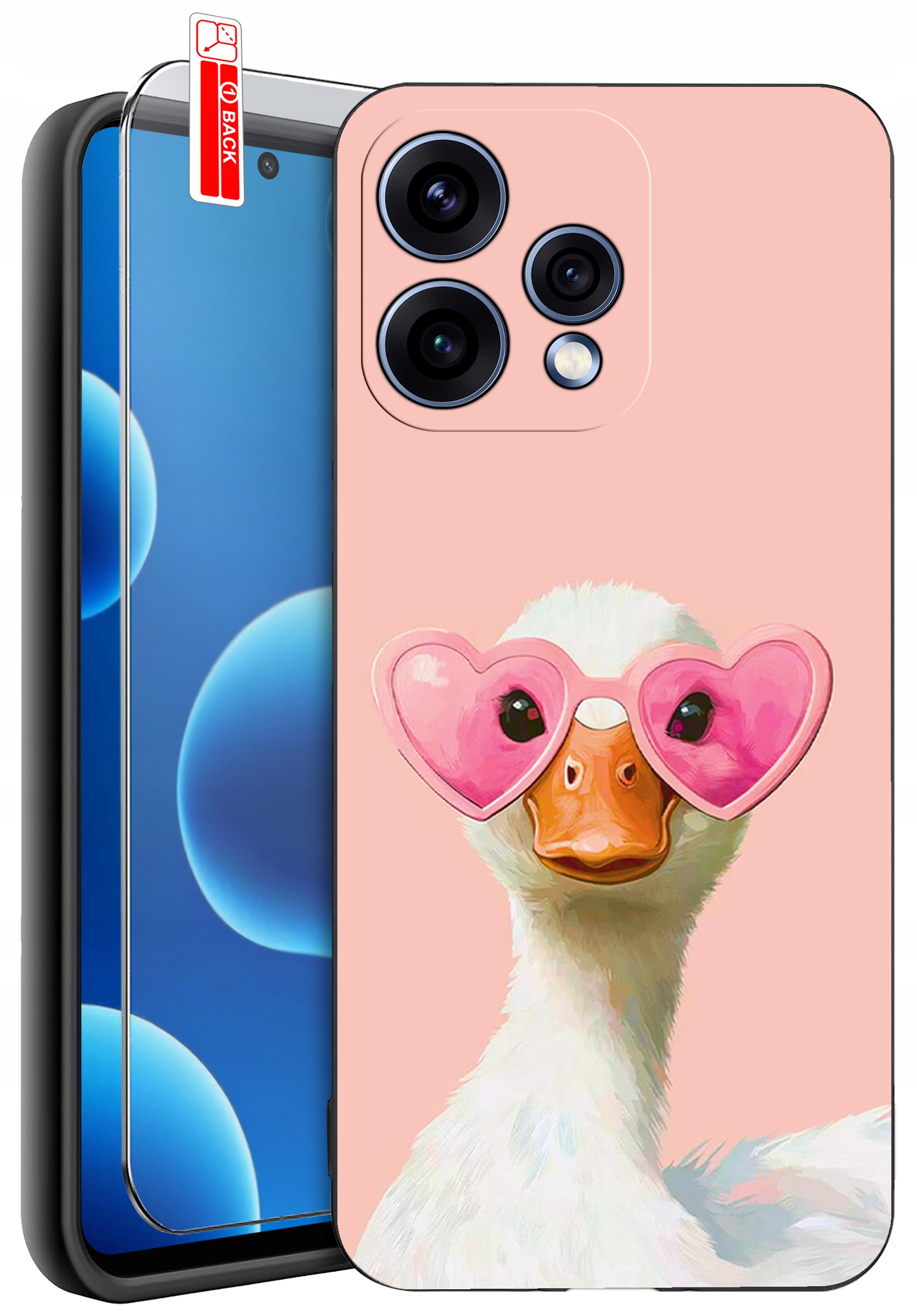 Do Oppo Reno15 5G – Wytrzymałe silikonowe etui z dodatkowym szkłem hartowanym