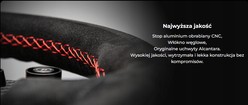Materiały wysokiej jakości: skóra, alcantara, włókno węglowe