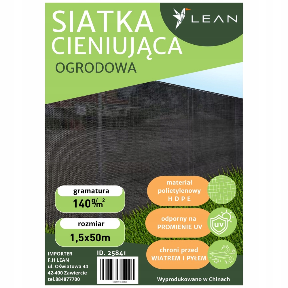 Siatka Cieniująca Na Ogrodzenie Płot Maskująca Szara 1.5M 50M 140g/m² – Idealne rozwiązanie dla Twojego ogrodu