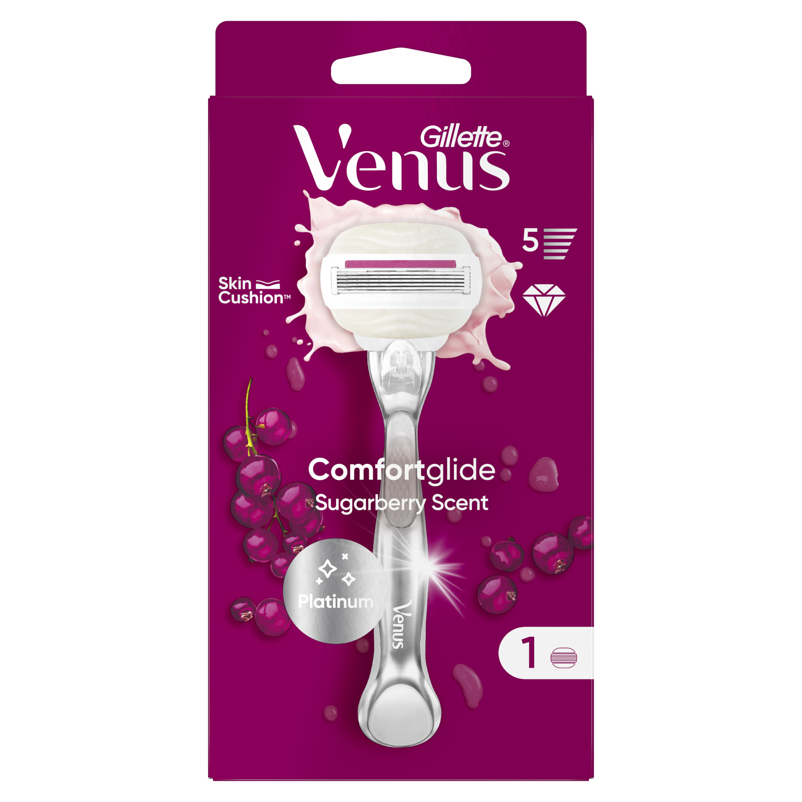 Skustuvas z wymiennym ostrzem Gillette Venus Comfortglide Sugarberry dla kobiet