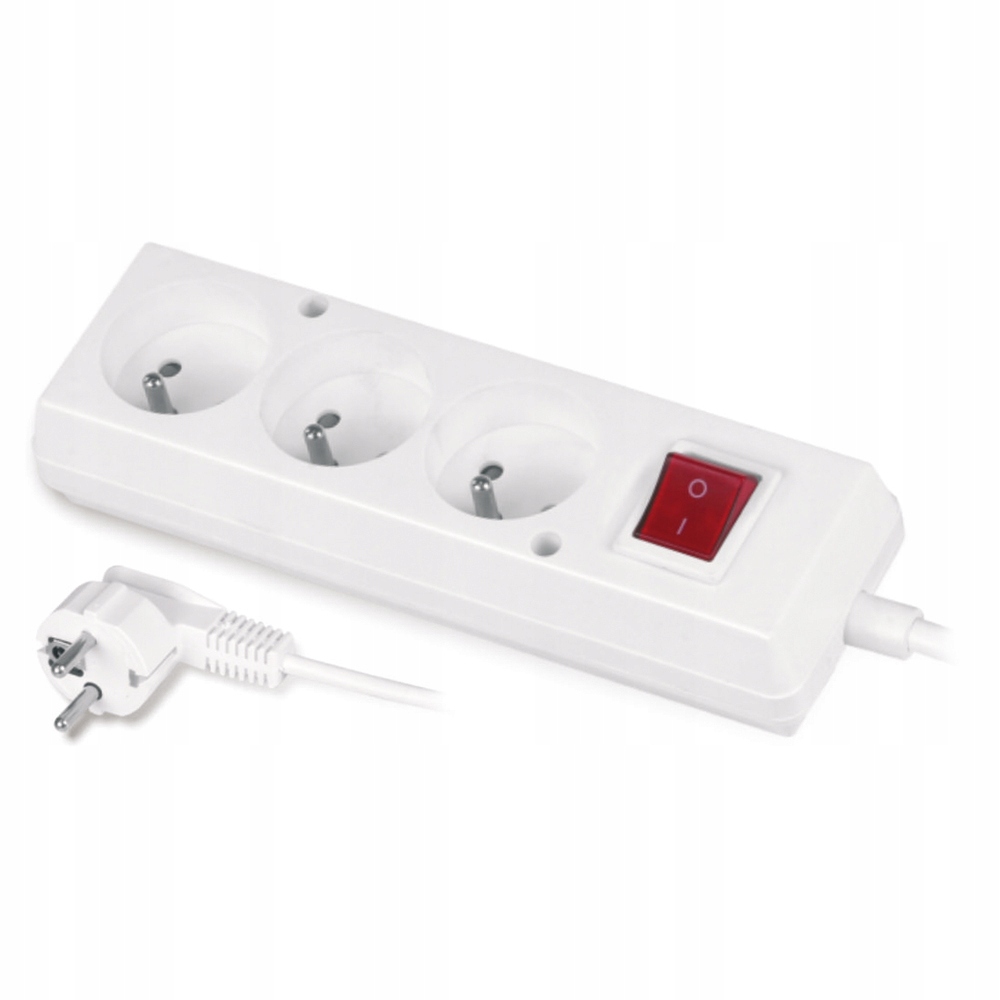 Przedłużacz z wyłącznikiem 3-gniazda z/u 10A OMY 3x1 PS-370WS T-106090 – Wygodne zasilanie w Twoim domu