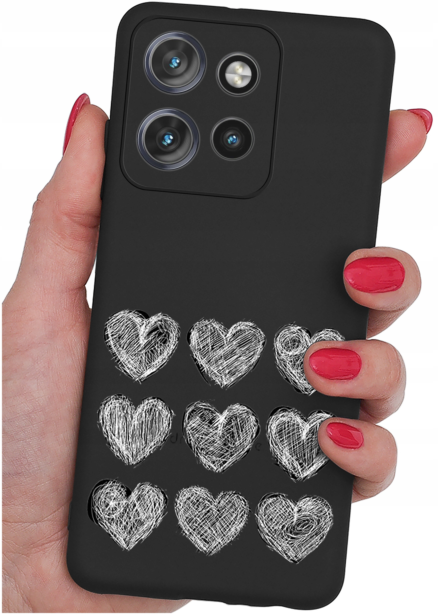 Etui do Motorola Moto EDGE 50 Neo WZORY | SILIKONOWE MATT CASE + SZKŁO HARTOWANE 9H