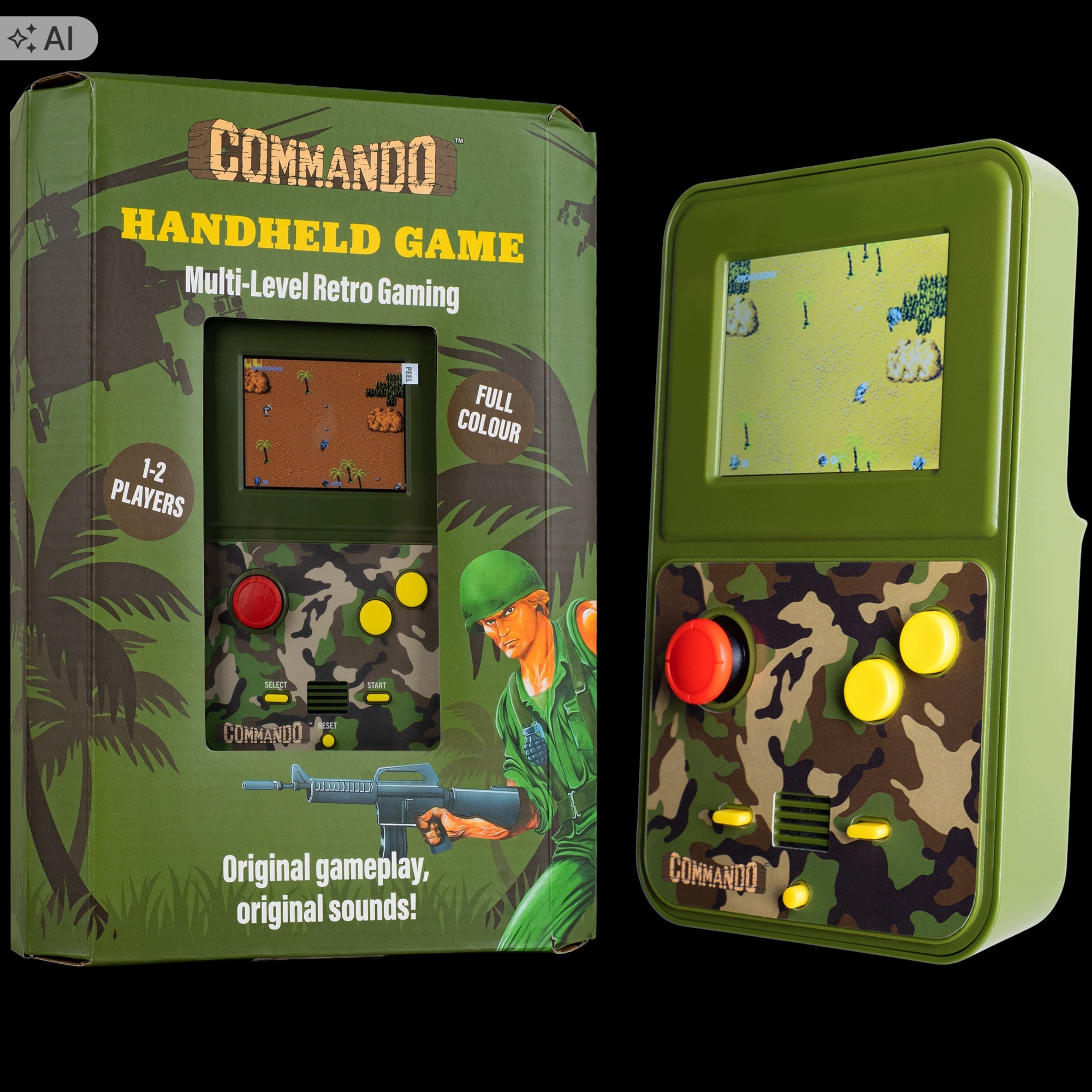 Commando Capcom Retro Arcade Kolorowy Ekran Mini Gra – Klasyczna zabawa w kieszonkowej wersji