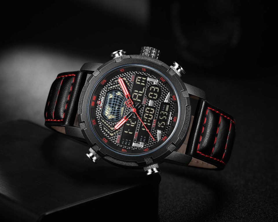 Stylowy design: Czarna tarcza z czerwonymi akcentami