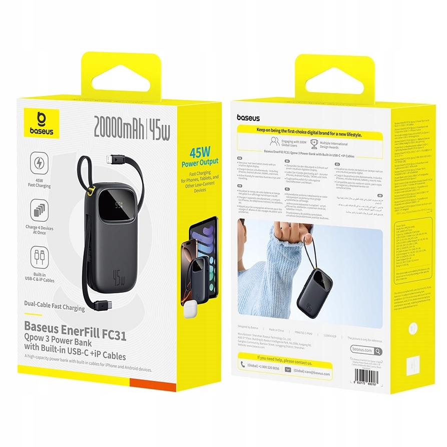 Wbudowane kable USB-C i Lightning – Ładowanie bez zbędnych akcesoriów