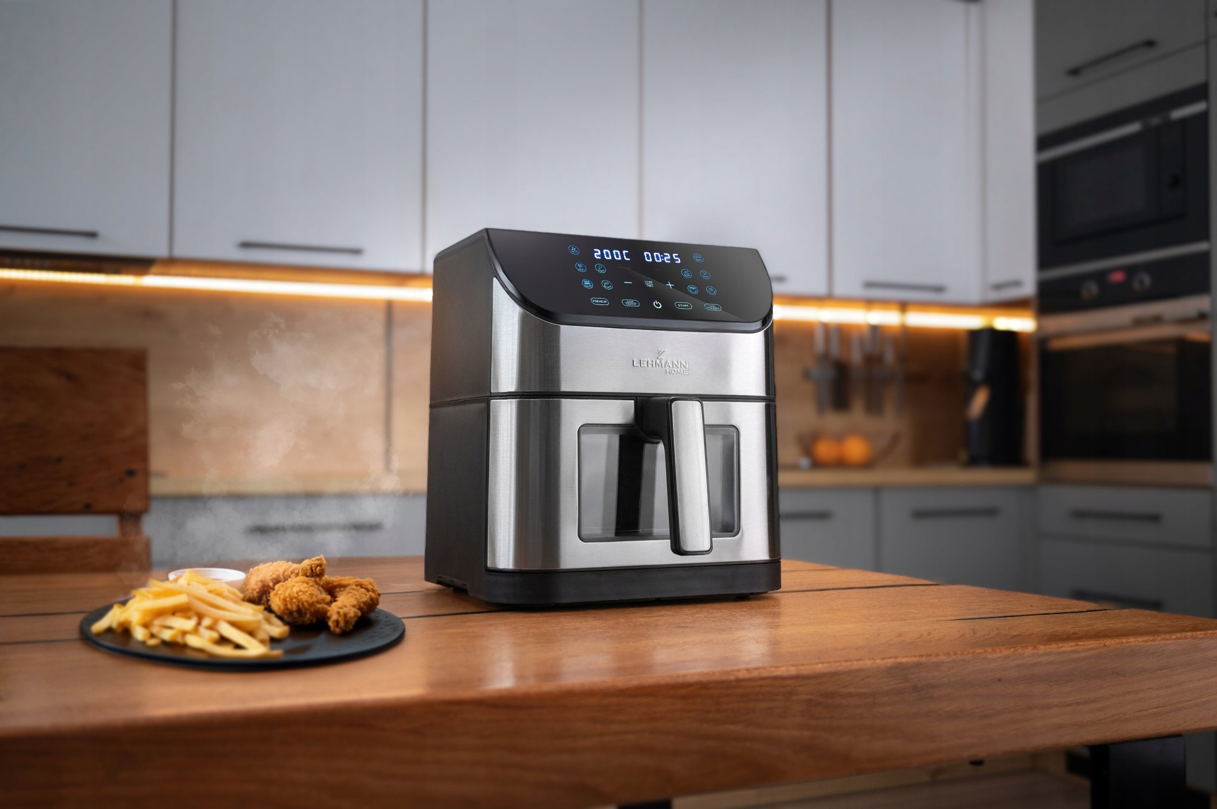 FRYTKOWNICA BEZTŁUSZCZOWA FRYTOWNICA AIRFRYER DUŻA MISA PROGRAMÓW 1800W 8L Kod producenta LHODF-1880C Frytkownica beztłuszczowa Tanzi