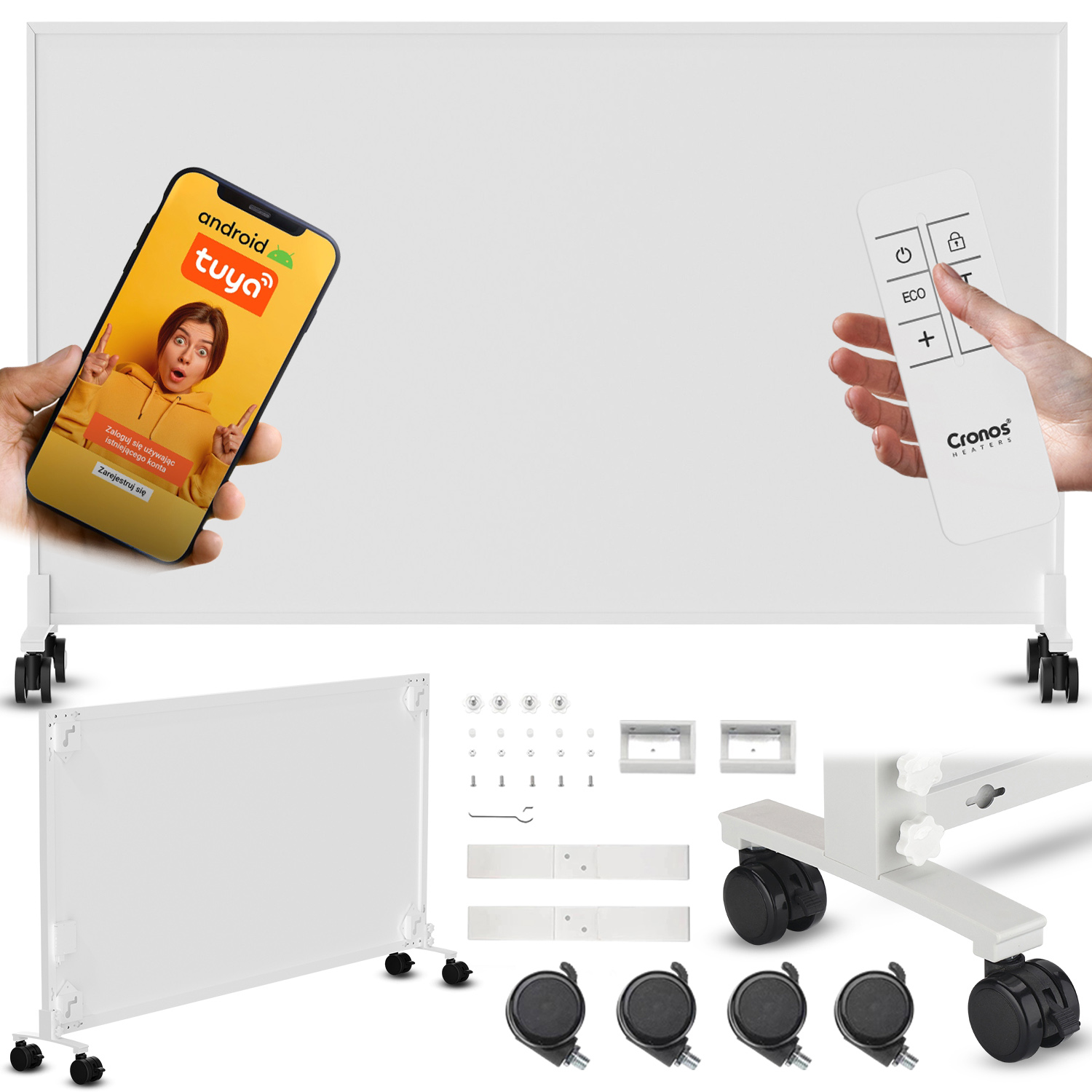 Wbudowany termostat i zdalne sterowanie pilotem