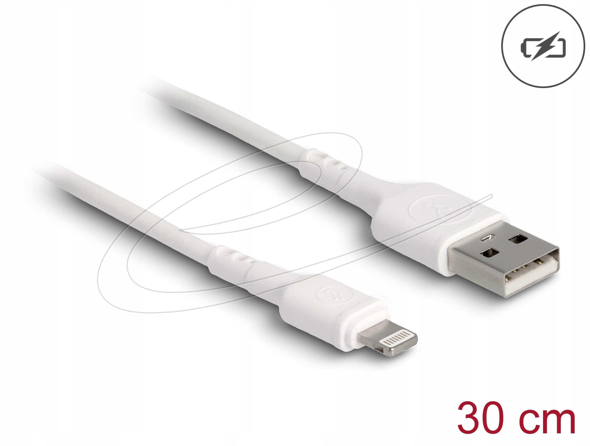 Kabel USB-A - Lightning 0,3 m Biały (87866) – Idealne rozwiązanie do ładowania