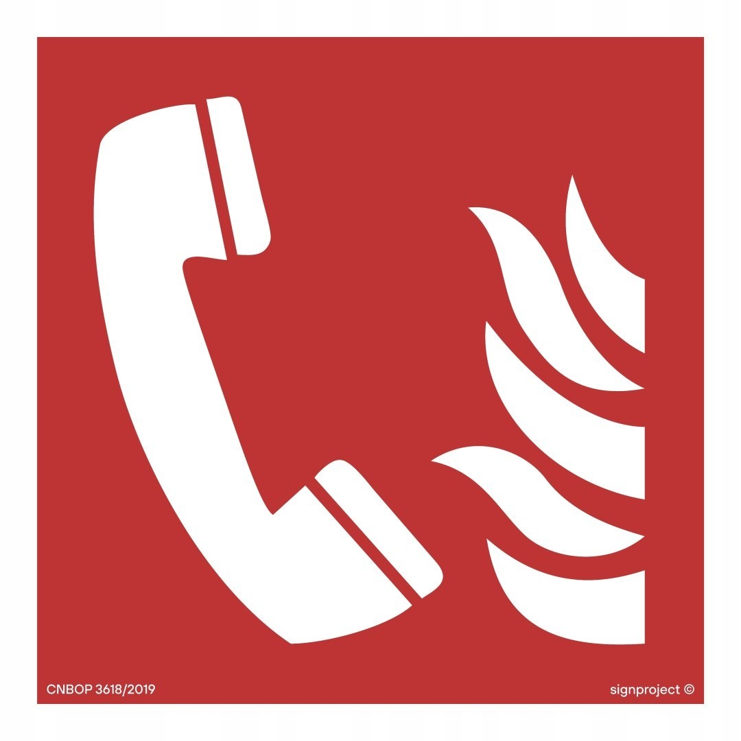 BF006 - Telefon bezpieczeństwa 500x500 mm – Znak ochrony PPOŻ