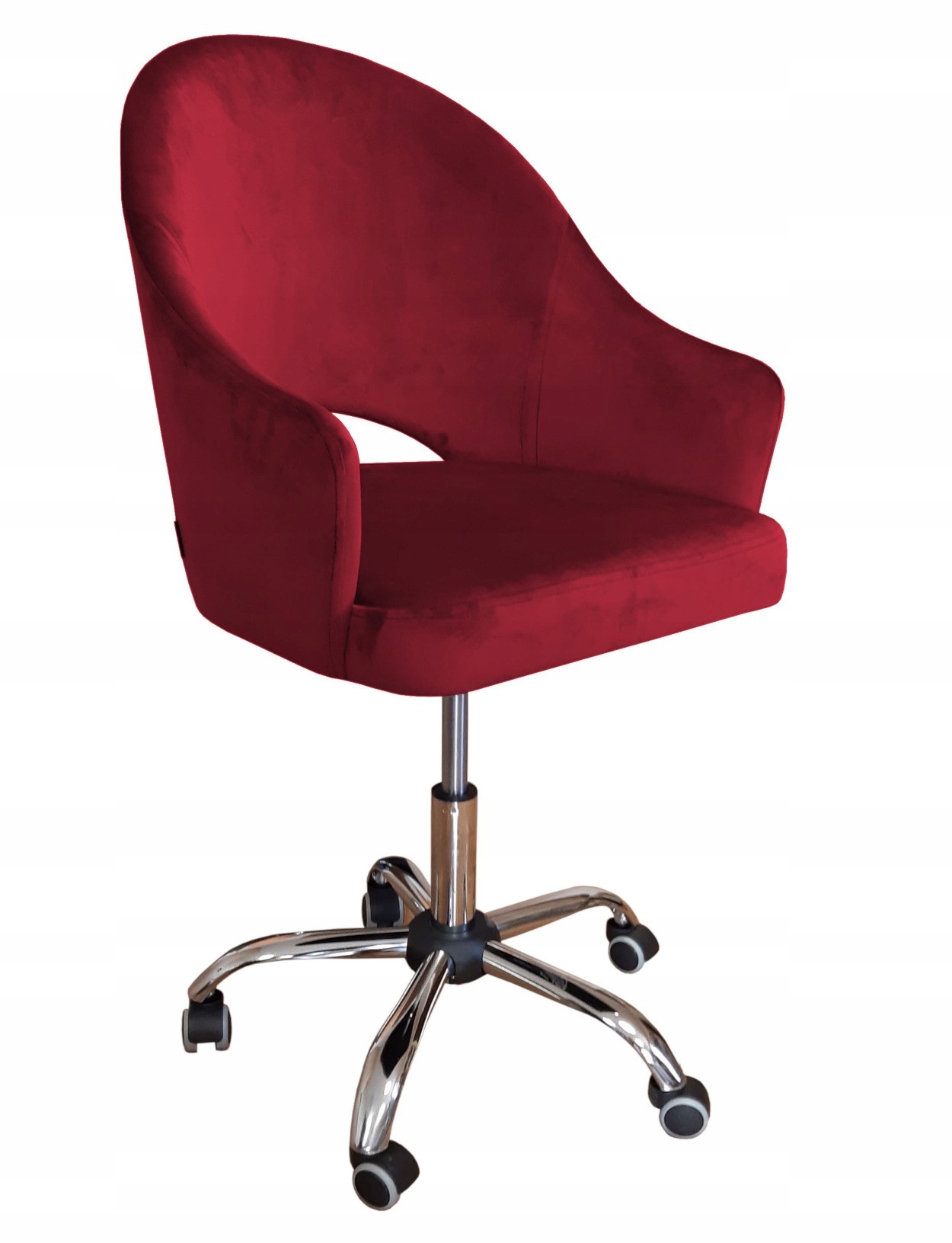 Fotel obrotowy Atos Velvet Czerwony – Elegancja i komfort w biurze